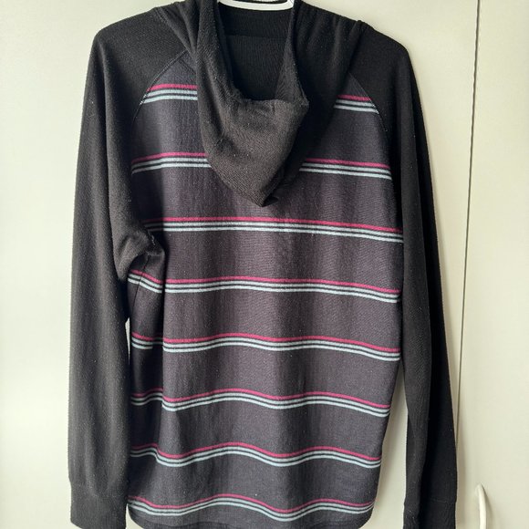 Dakine Underlayer Crewneck Long Sleeve Hood Black Stripe Large Men Ski Snowboard - Picture 2 of 3